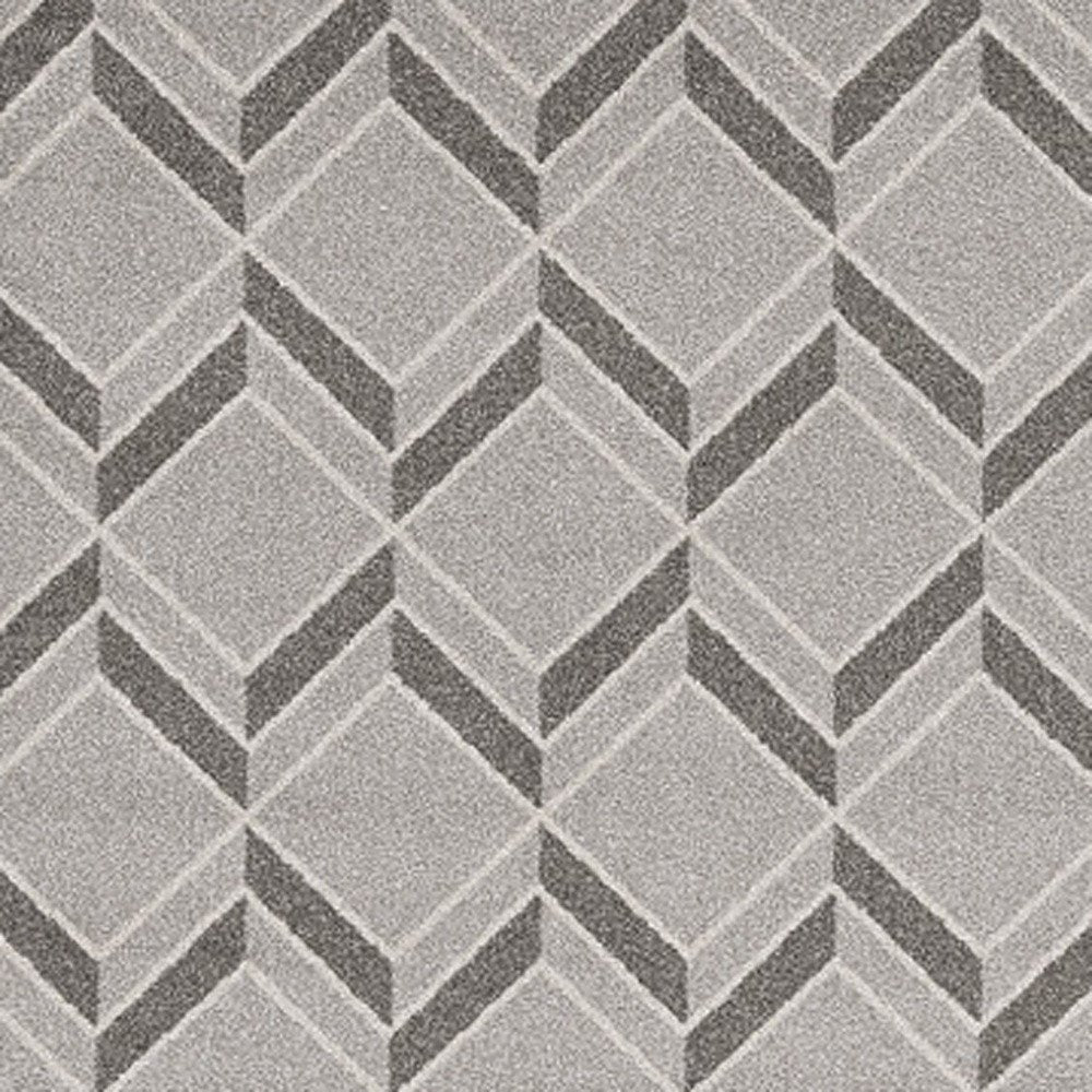 2' X 4' Green And Ivory Geometric Indoor Outdoor Area Rug
