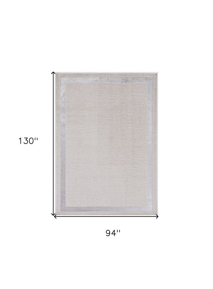 10' X 13' Ivory And Silver Abstract Area Rug