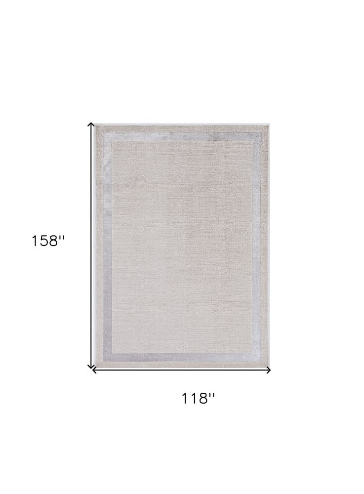 10' X 13' Ivory And Silver Abstract Area Rug