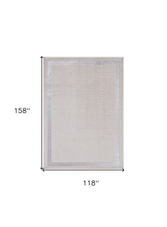 10' X 13' Ivory And Silver Abstract Area Rug