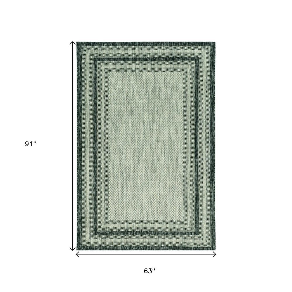 3' X 5' Grey Polypropylene Area Rug