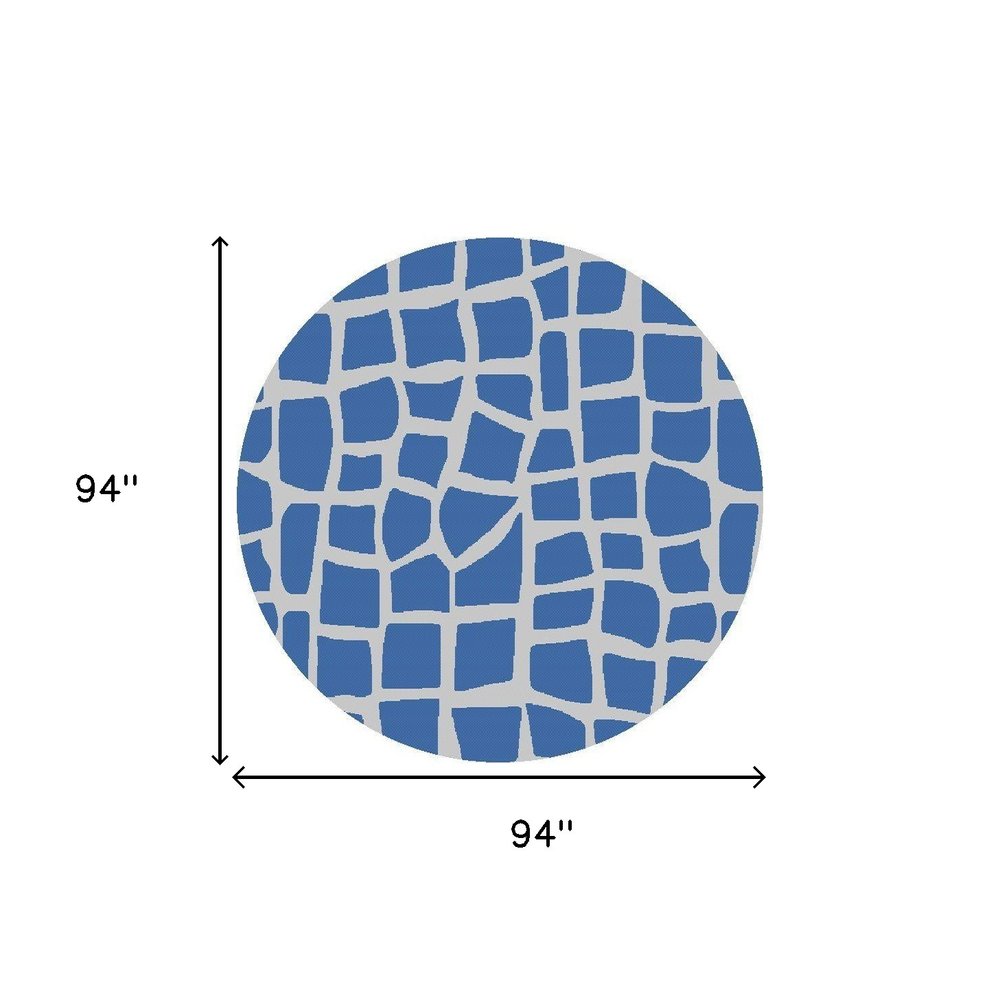3' X 4' Blue And Gray Abstract Indoor Outdoor Area Rug