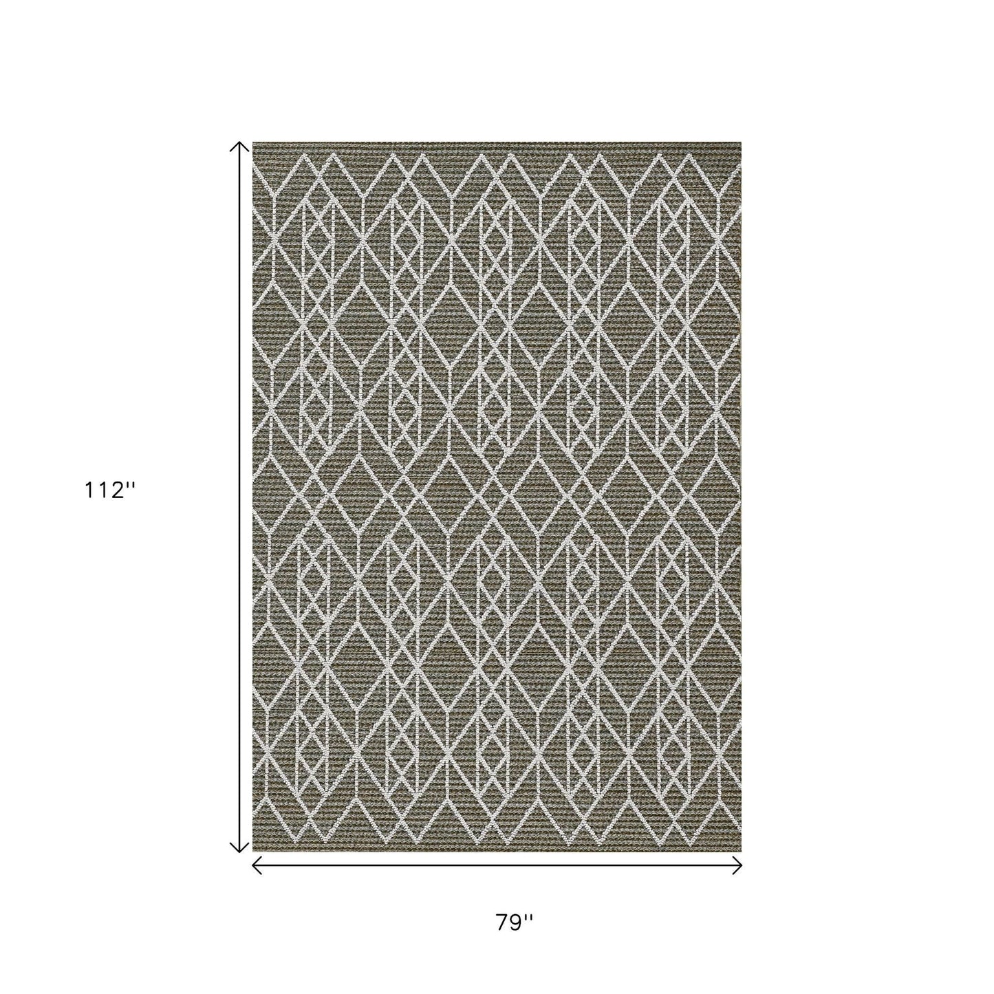 8' X 10' Gray Geometric Indoor Outdoor Area Rug