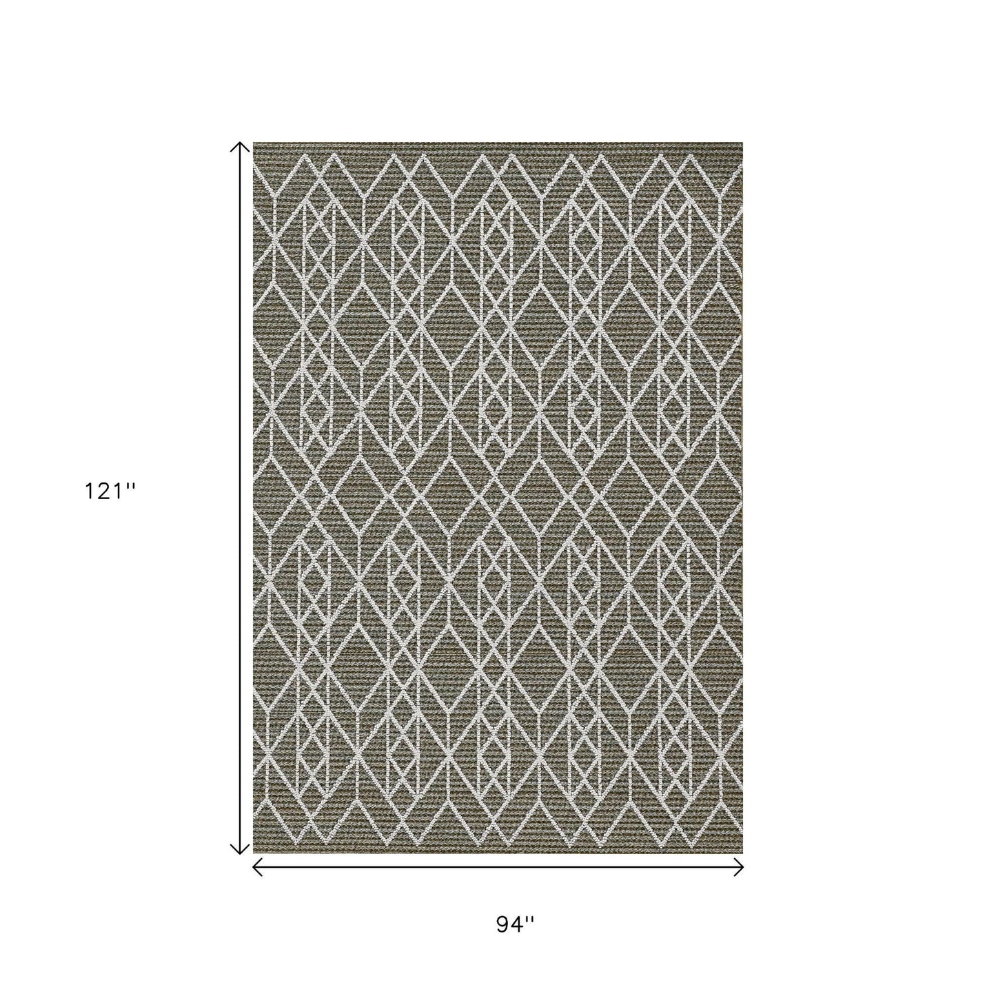 8' X 10' Gray Geometric Indoor Outdoor Area Rug