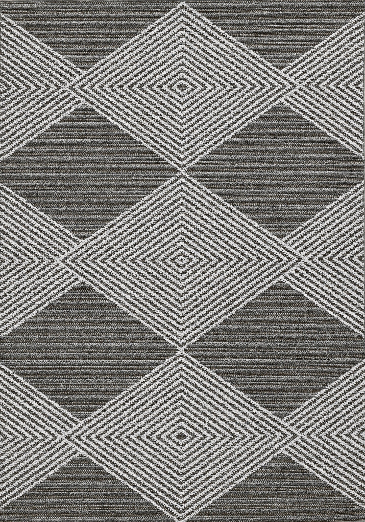 8' Gray Geometric Indoor Outdoor Area Rug