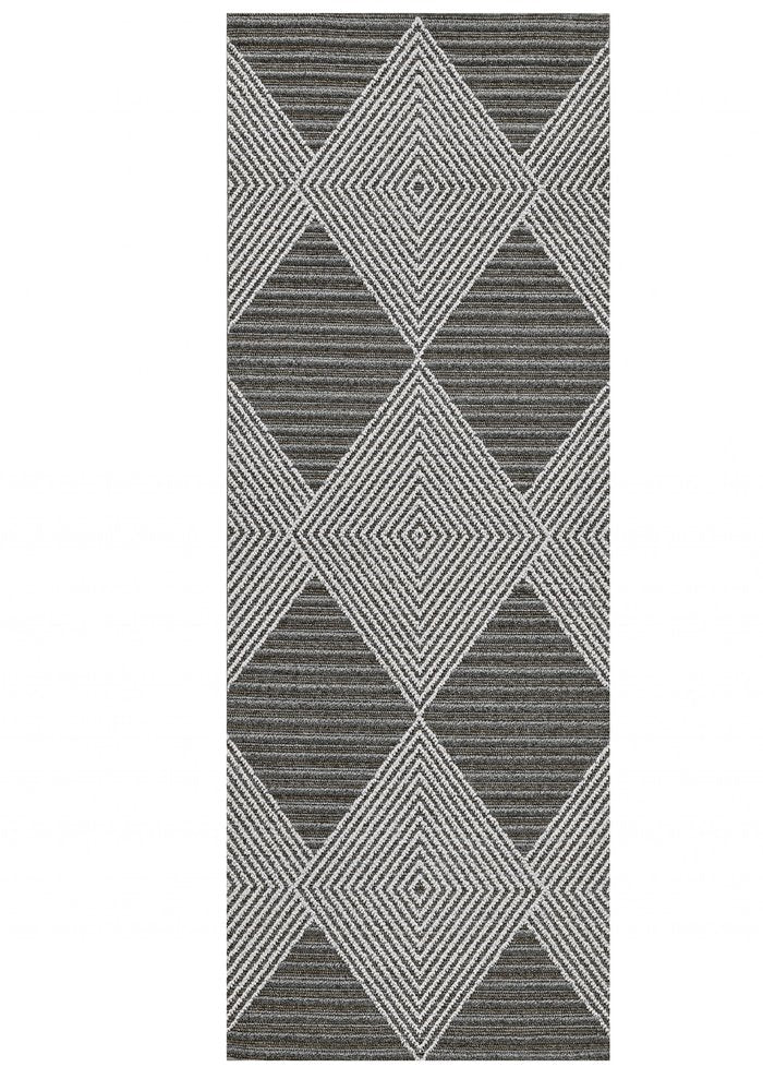 8' Gray Geometric Indoor Outdoor Area Rug