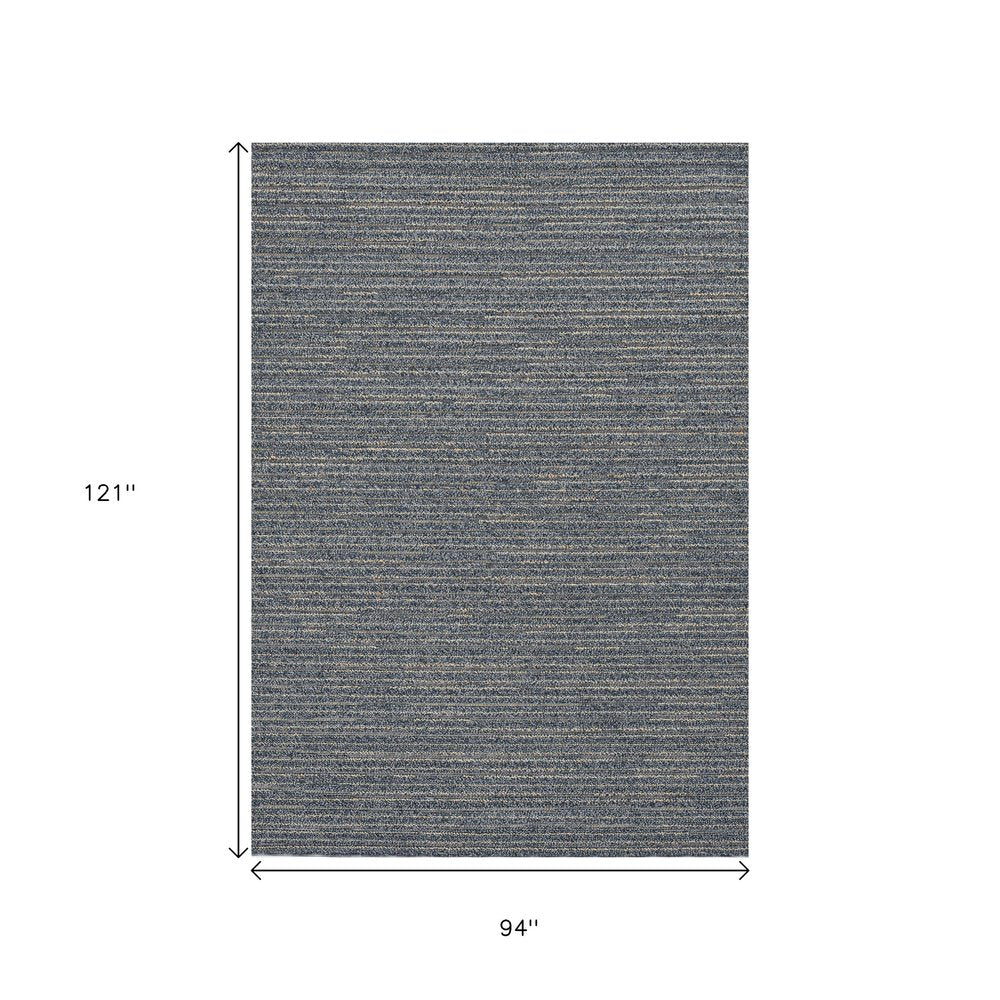 4' X 6' Denim Blue Abstract Indoor Outdoor Area Rug