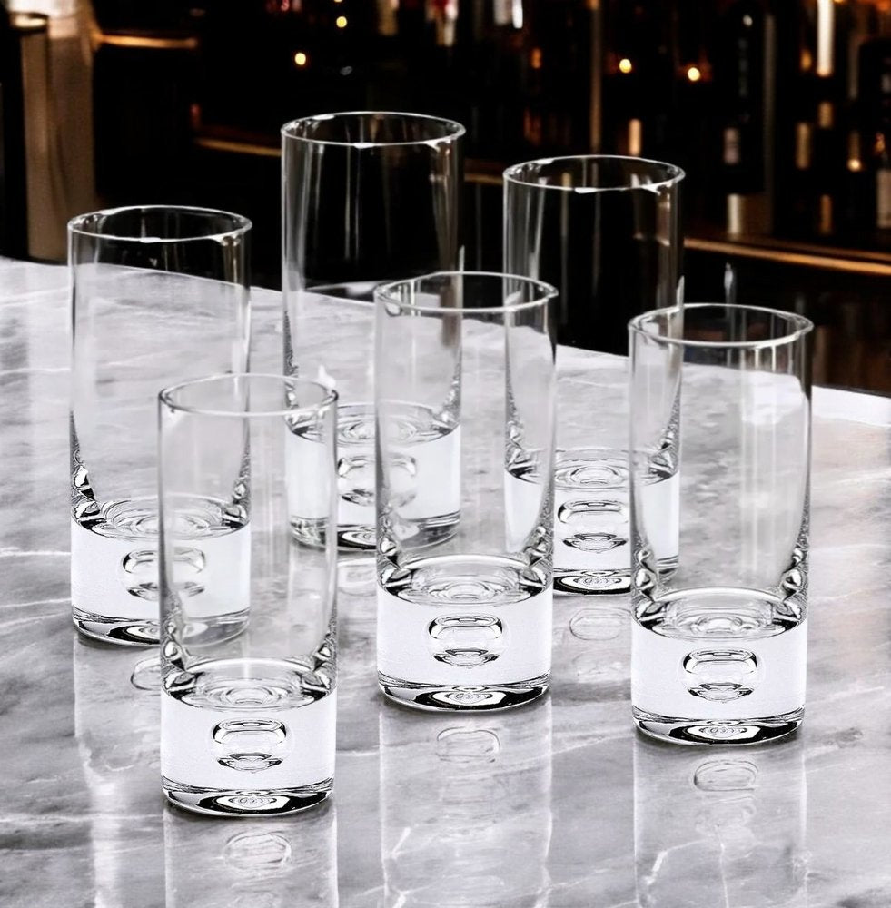 Mouth Blown Crystal 6 Pc Shot Or Vodka Glass Set 3 Oz