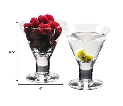 Mouth Blown Crystal Set Of 4 Martini Or Dessert Servers 6 Oz