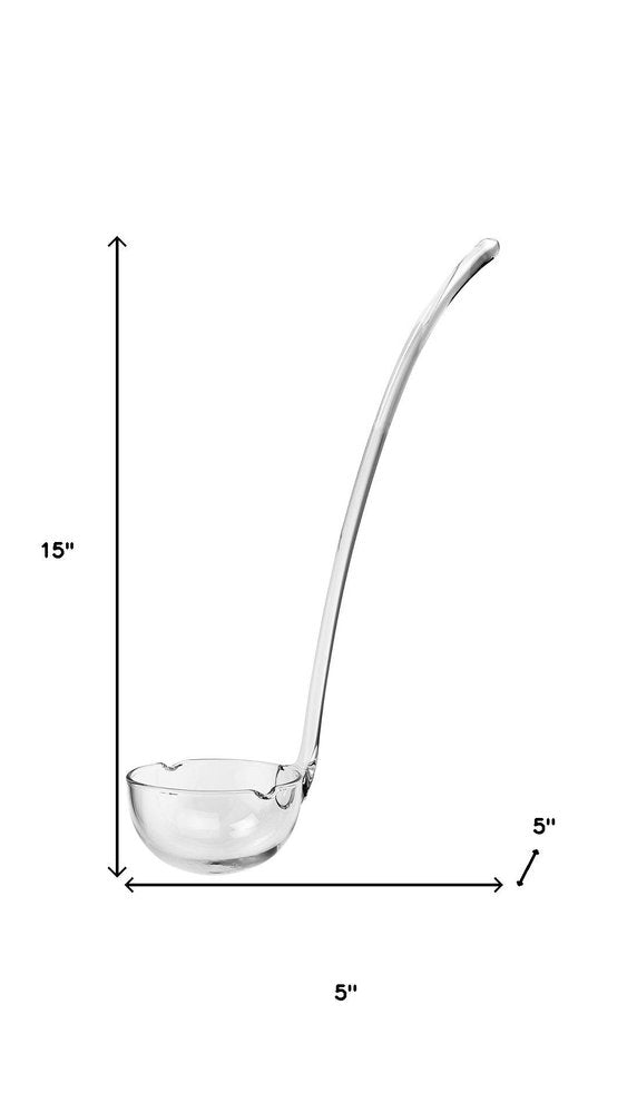 Mouth Blown Lead Free Crystal Gravy Dressing Or Punch Ladle