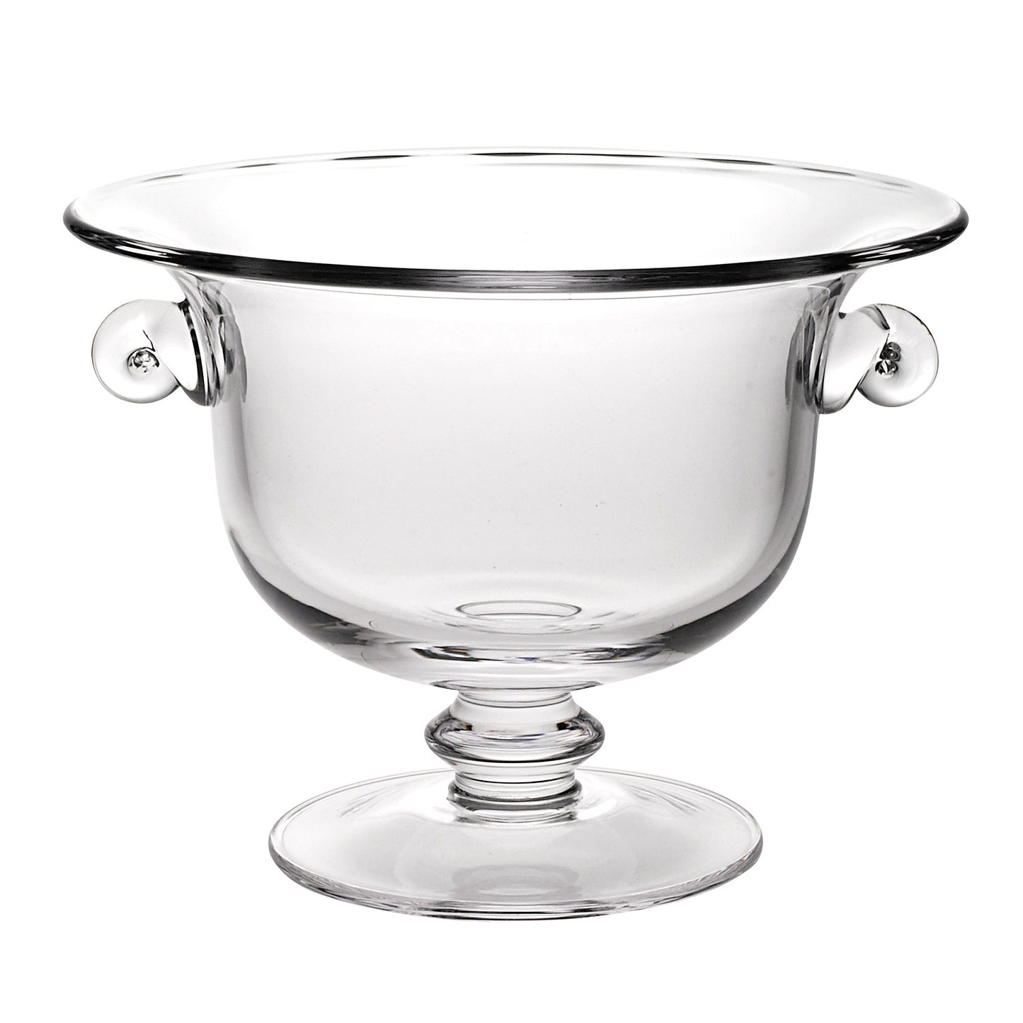 11" Clear Mouth Blown Crystal Round Pedestal Centerpiece Bowl