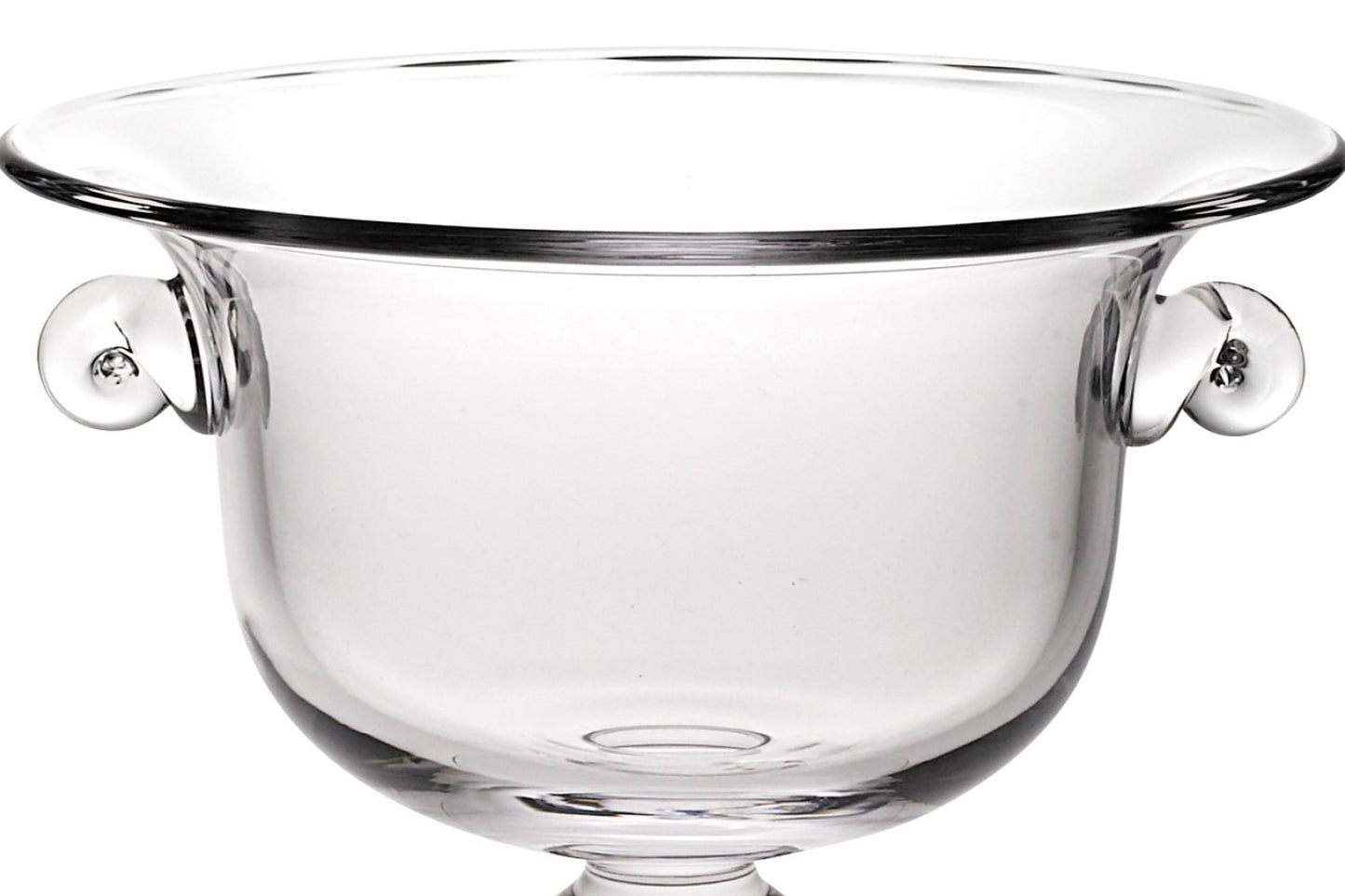 11" Clear Mouth Blown Crystal Round Pedestal Centerpiece Bowl
