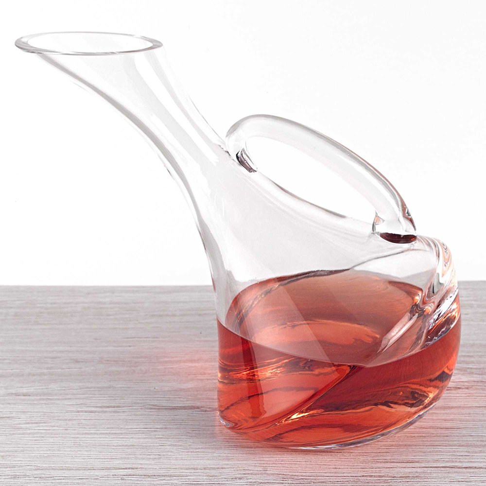 Mouth Blown Glass Wine Carafe 32 Oz