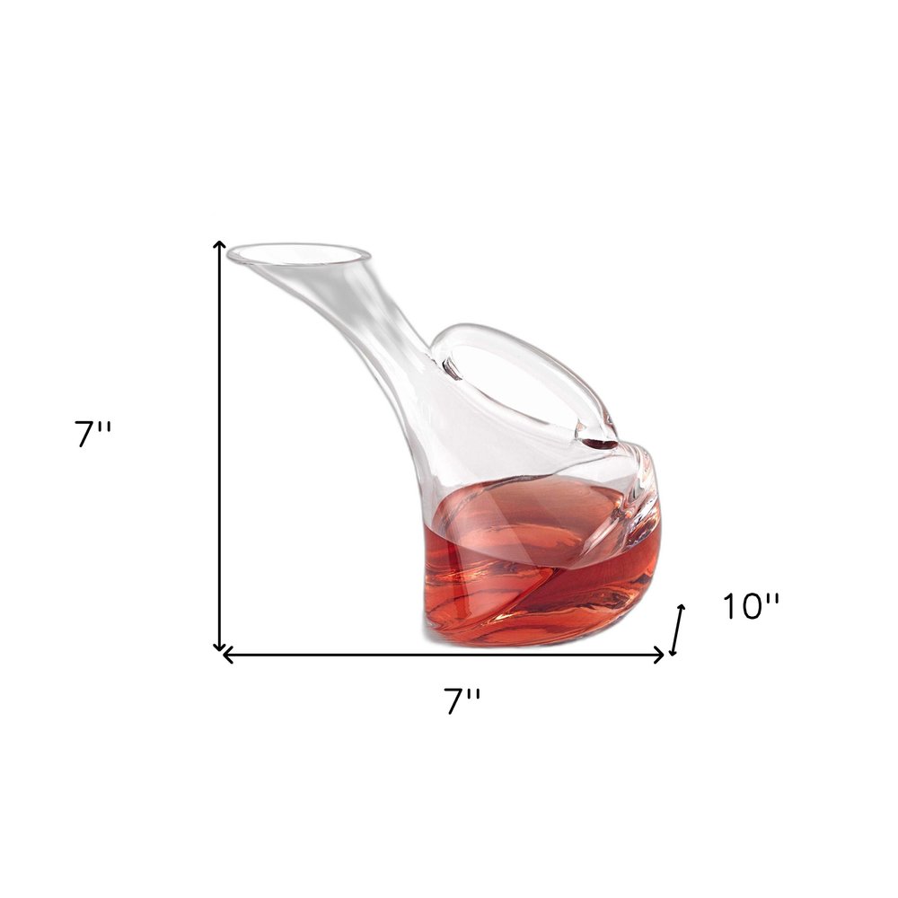 Mouth Blown Glass Wine Carafe 32 Oz