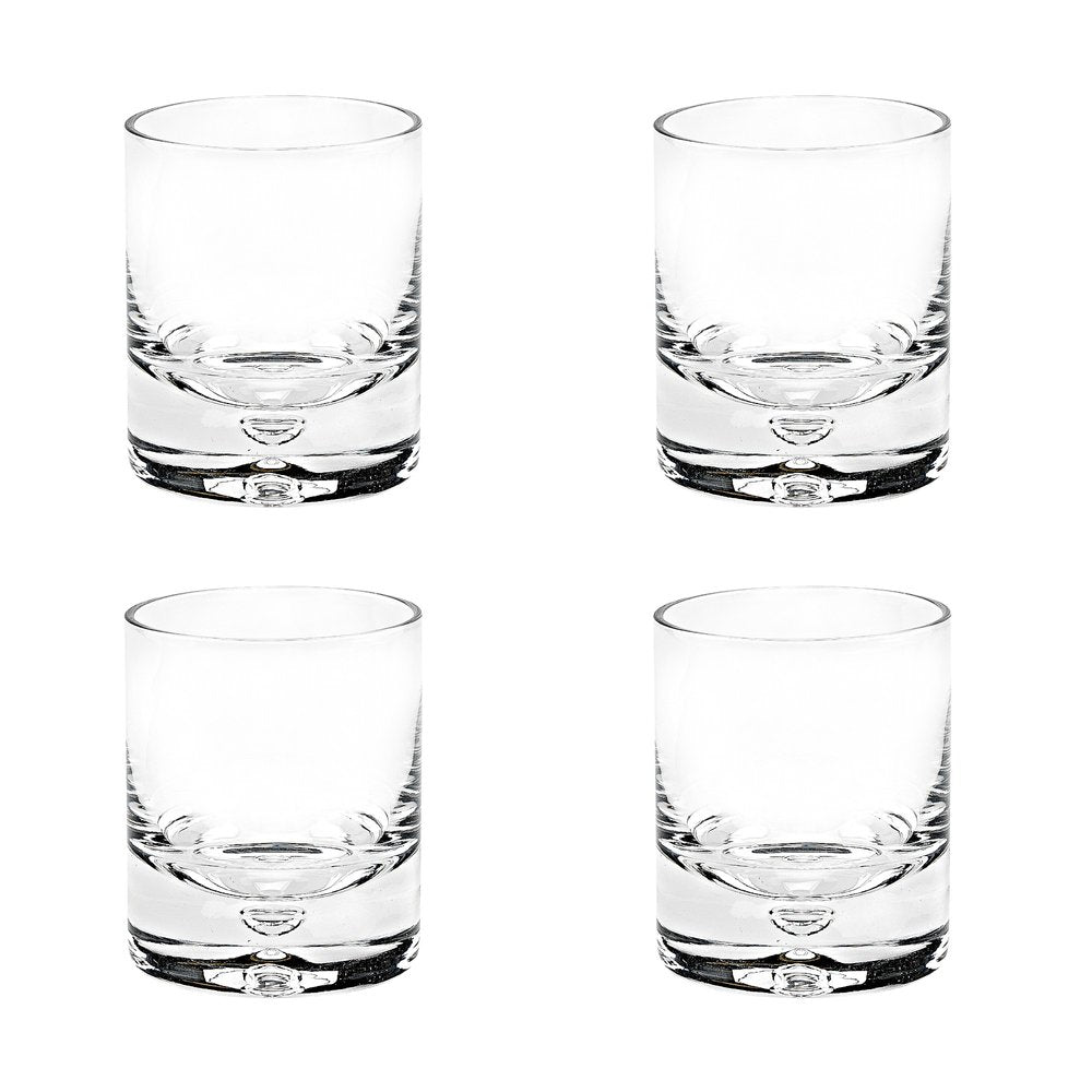 Set of Four Clear Crystal Rocks Old Fashion Glasses