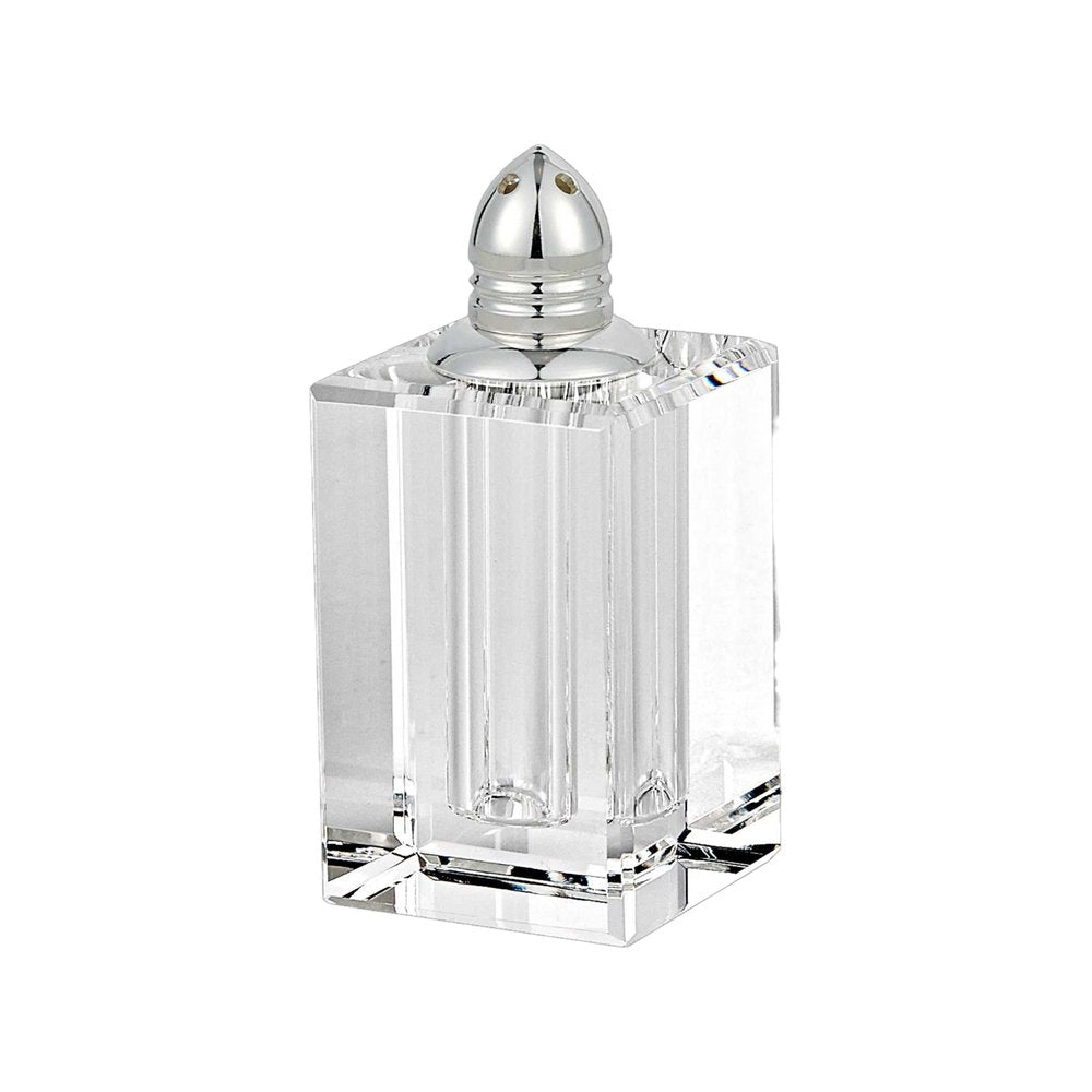 Set of Two Clear And Silver Crystal Pepper Shakers