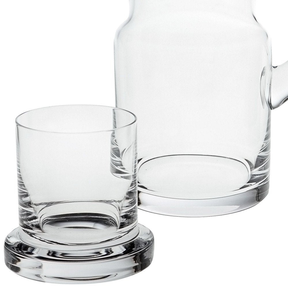 8 Mouth Blown Glass 2 Pc Bedside Or Desktop Carafe Set 24 Oz