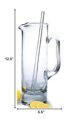 13" Clear Lead Free Crystal Martini Pitcher And Stirrer