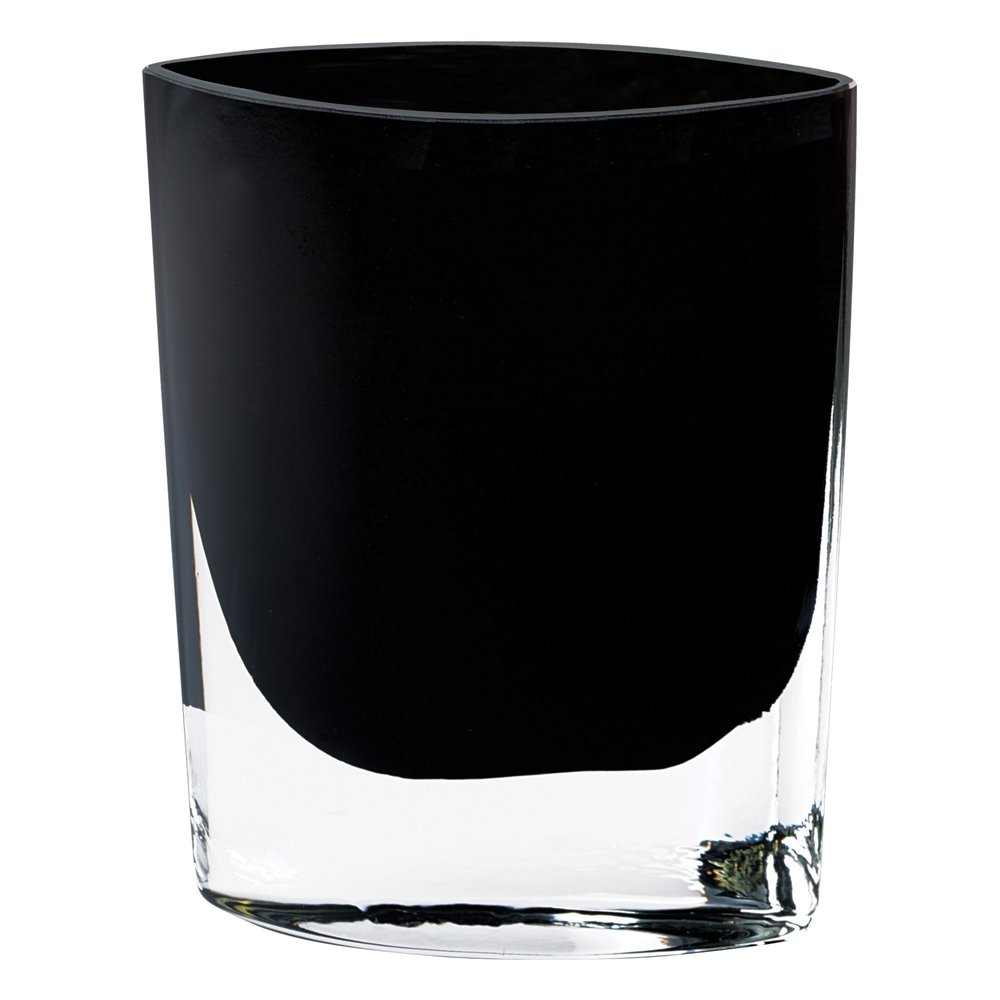 8" Black Bud Lead Free Crystal Table Vase