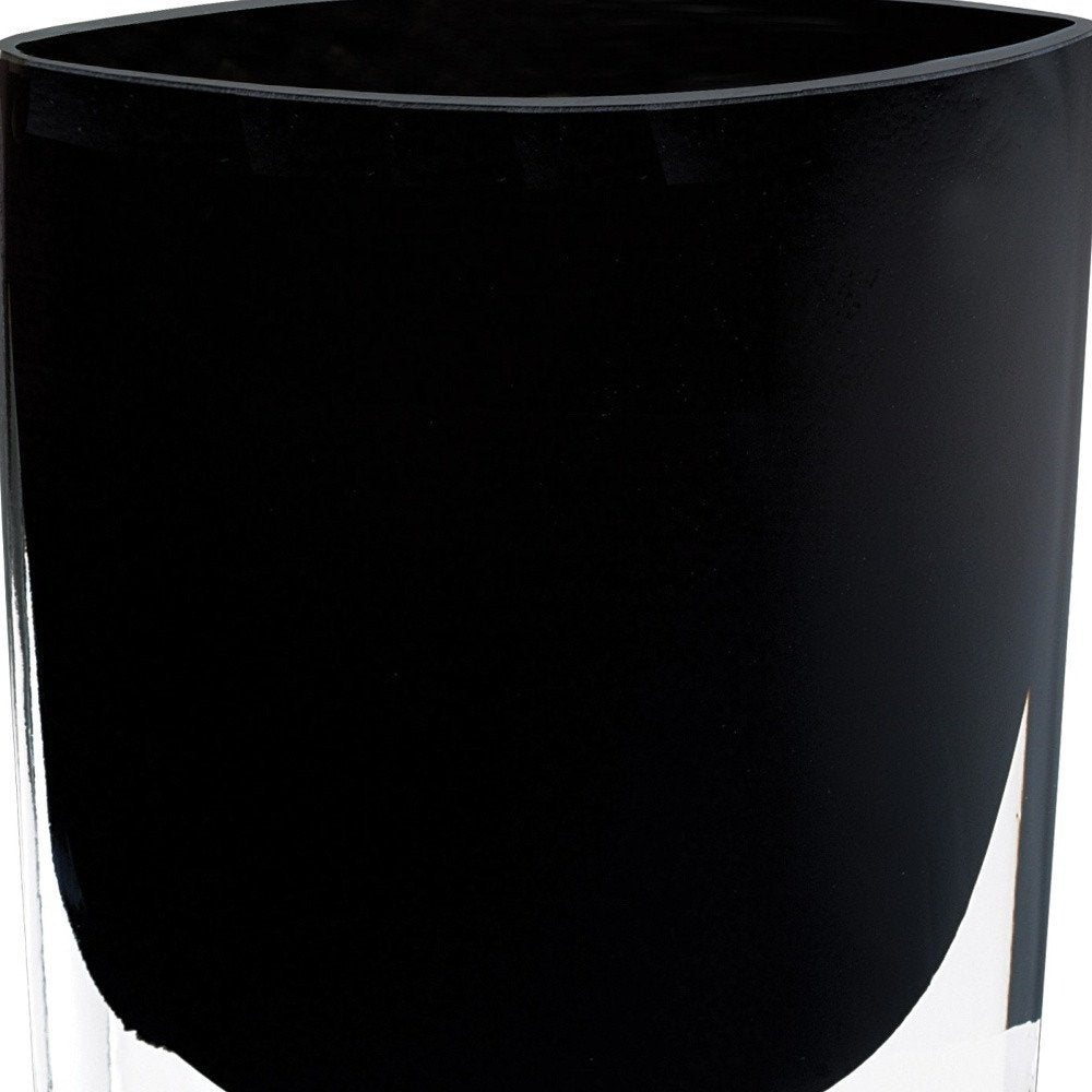 8" Black Bud Lead Free Crystal Table Vase
