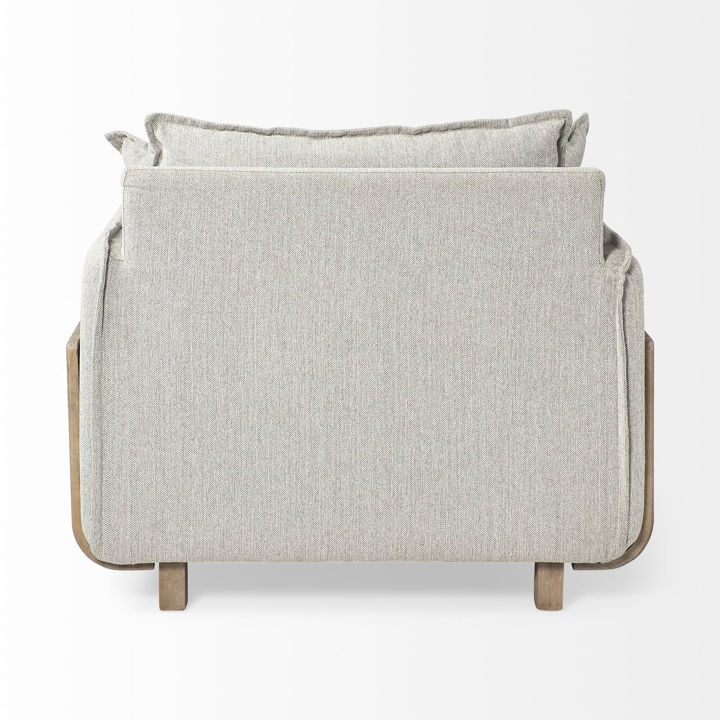 42" Gray and Brown Fabric Club Chair
