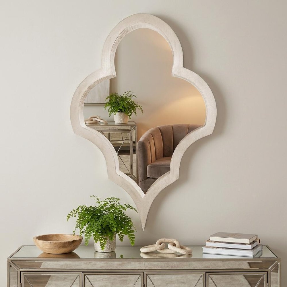 34" Natural Novelty Wood Framed Accent Mirror
