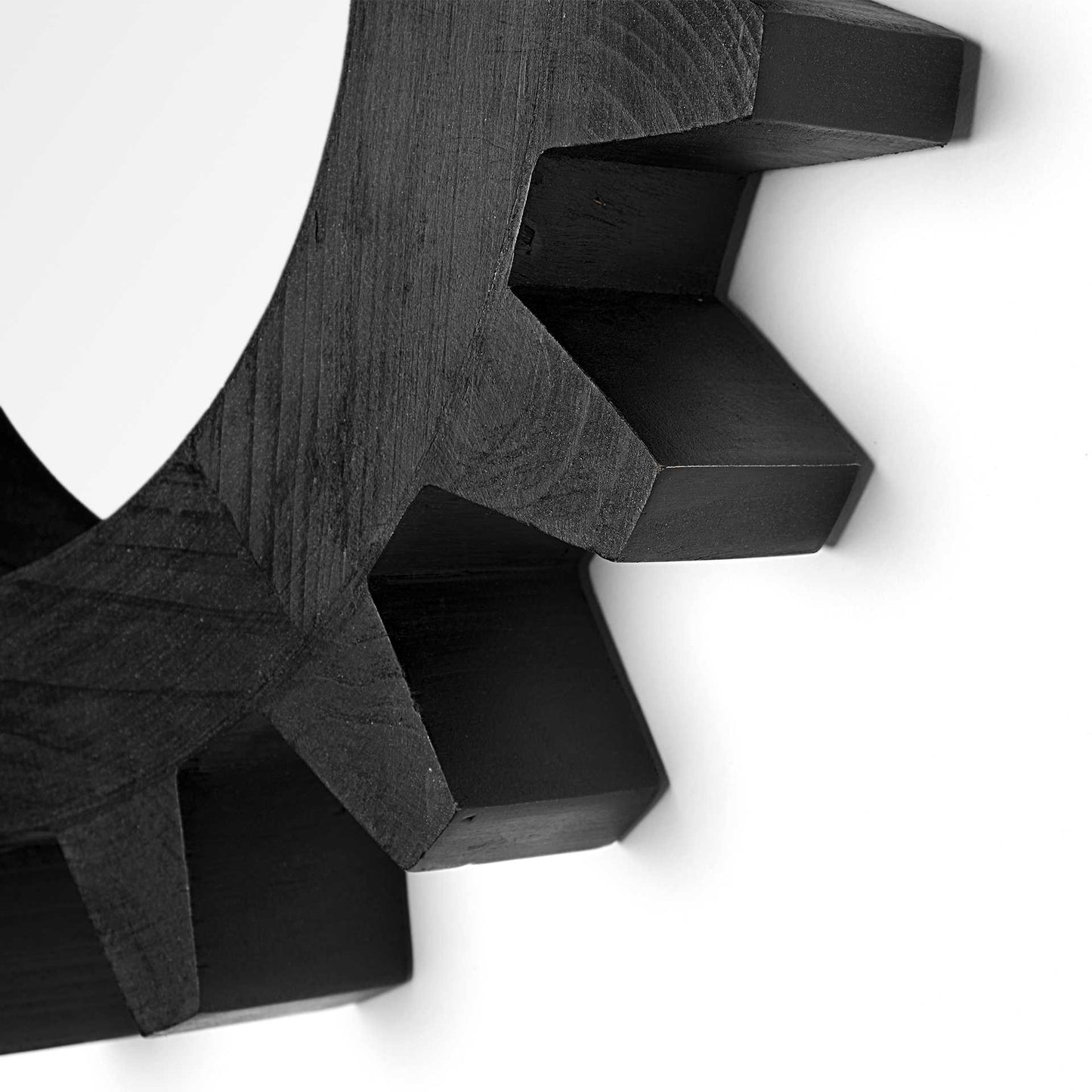 17" Black Abstract Wood Framed Accent Mirror