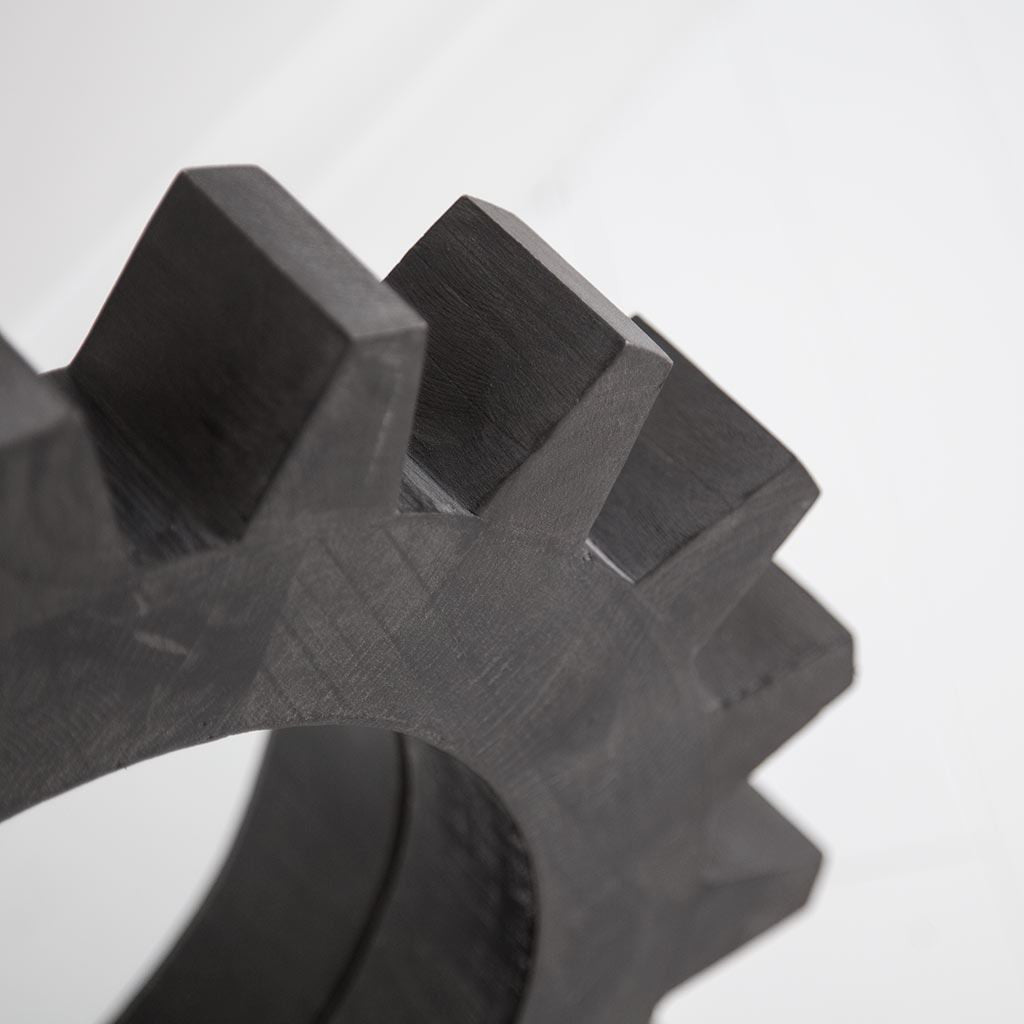 17" Black Abstract Wood Framed Accent Mirror