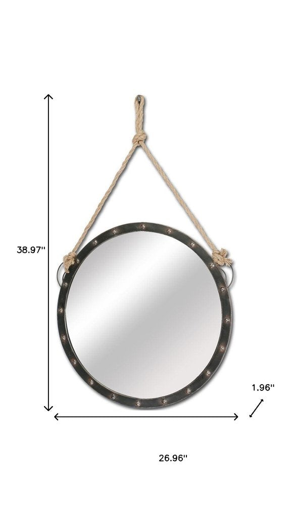 27" Round Metal Frame Wall Mirror