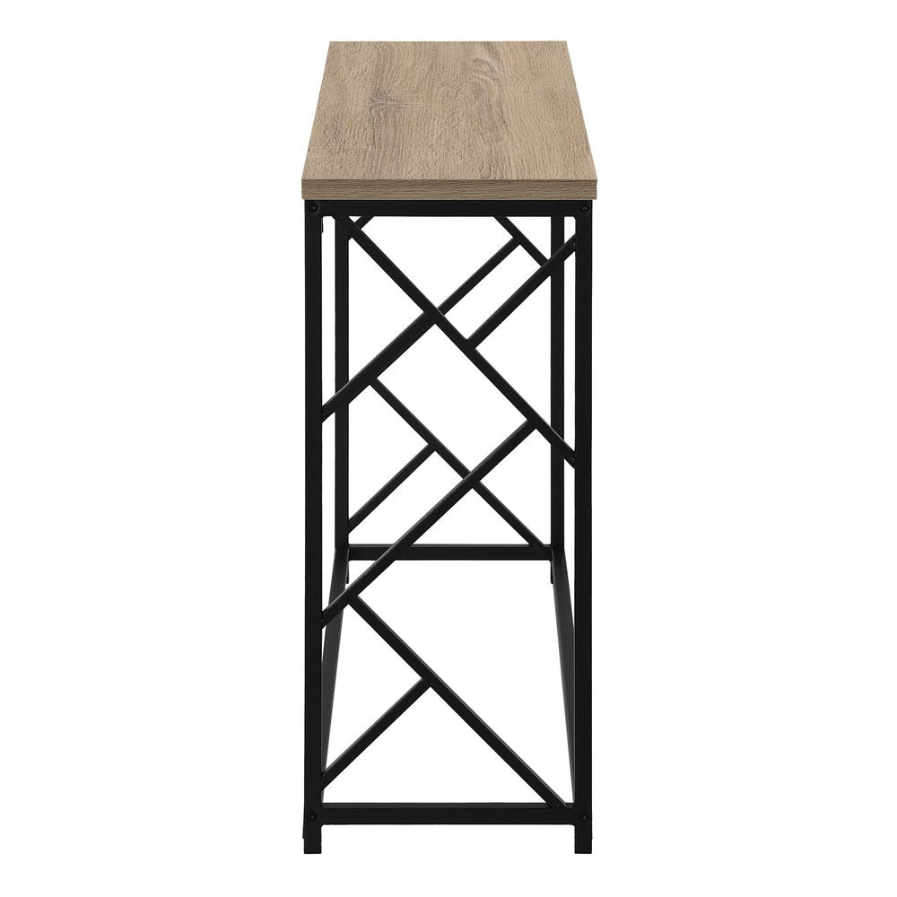 44" Taupe And Black Frame Console Table