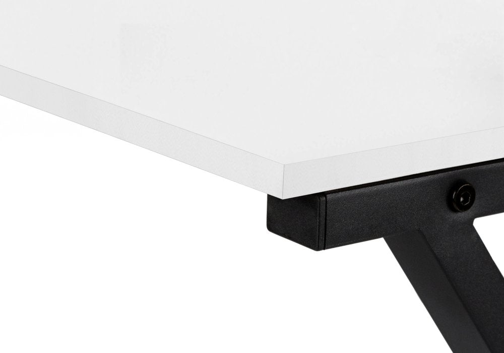 55" White and Black L Shape Computer Desk