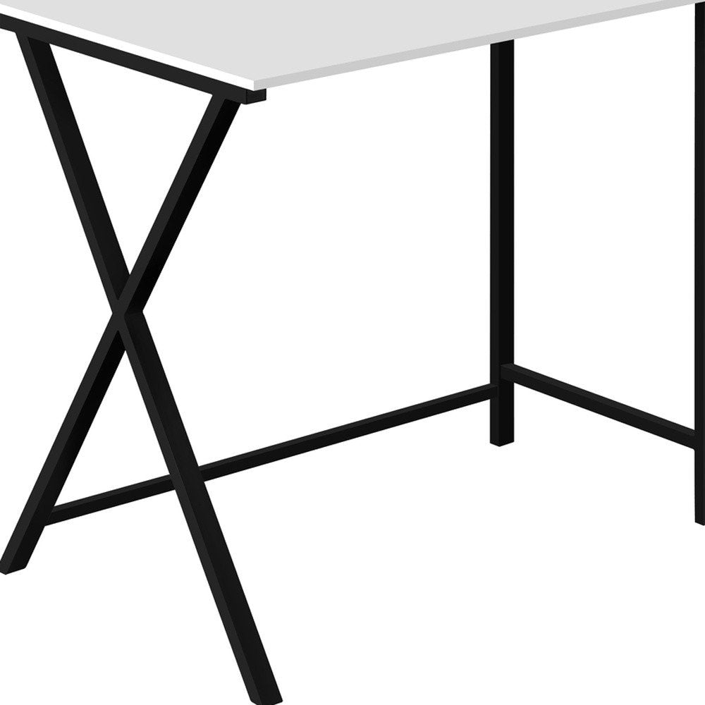 55" White and Black L Shape Computer Desk