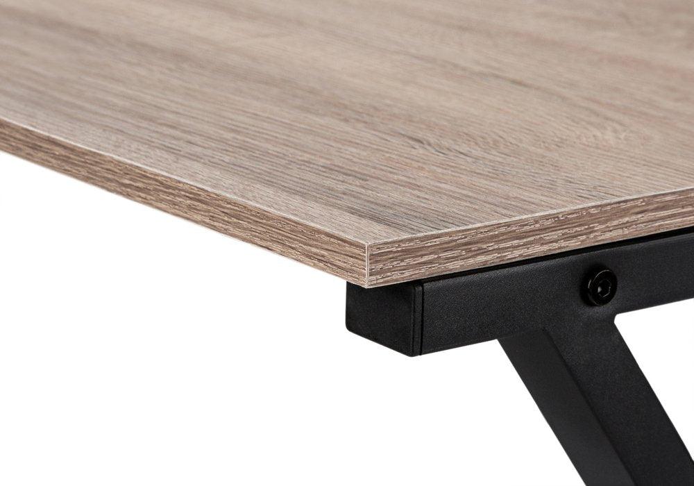 55" Taupe and Black L Shape Computer Desk