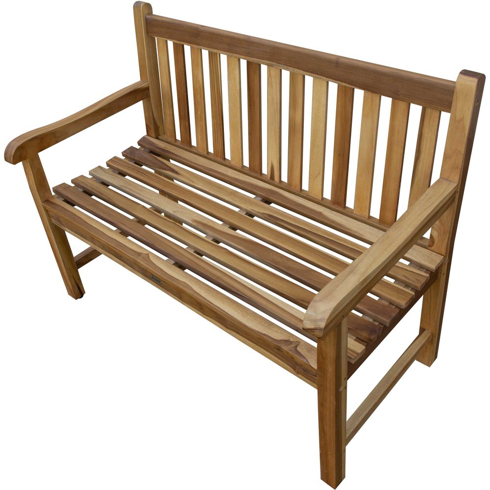 26" Natural Teak Solid Wood Garden Bench