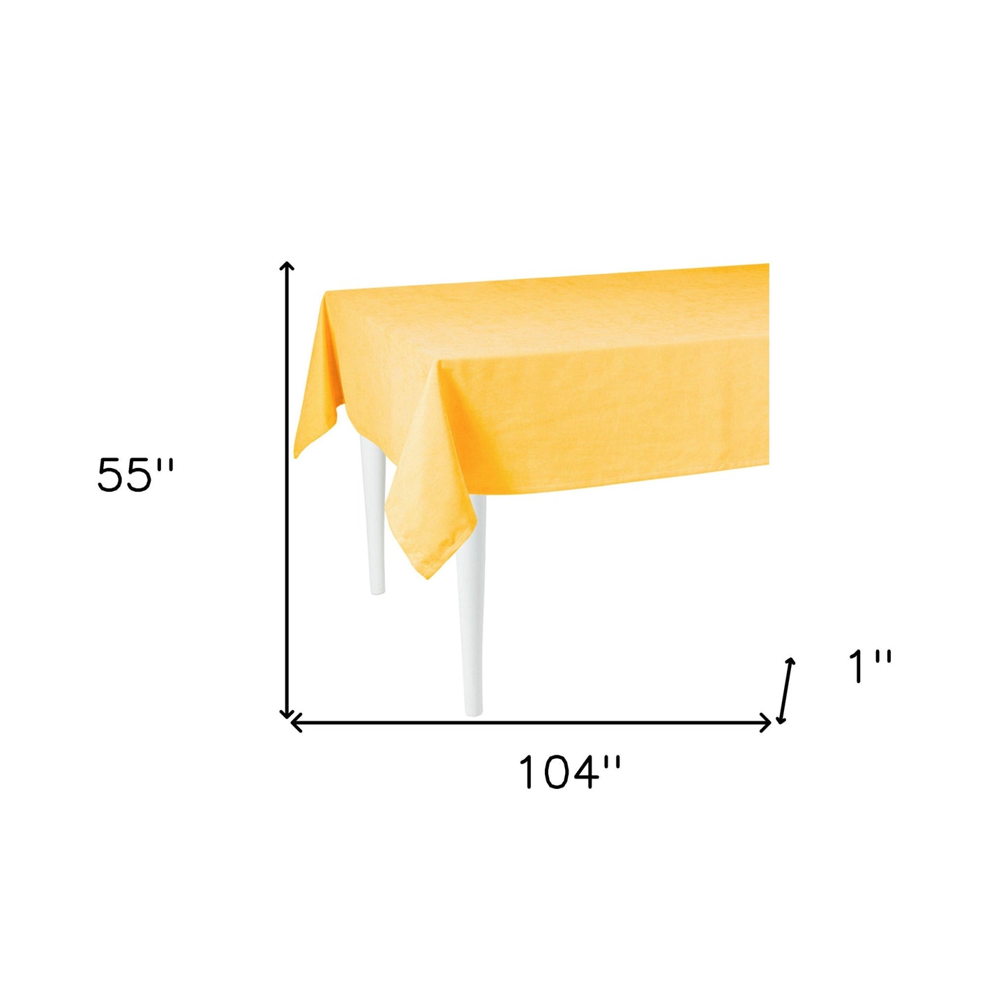 55" X 104" Yellow Polyester Tablecloth