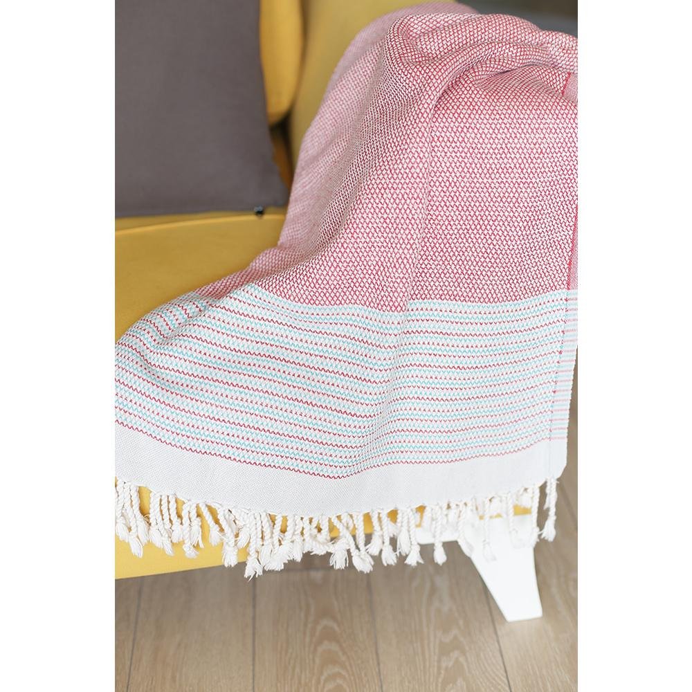 Red And White Checked Turkish Towel Or Throw Blanket