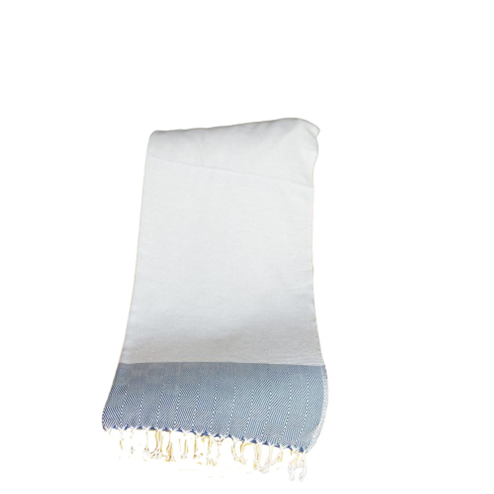 Blue And White Squares And Stripes Turkish Towel Or Throw Blanket