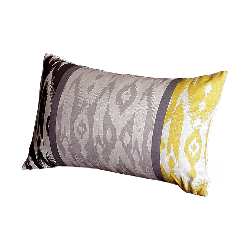 Set of Four 12" X 20" Gray Fabric Lumbar Throw Pillow Covers