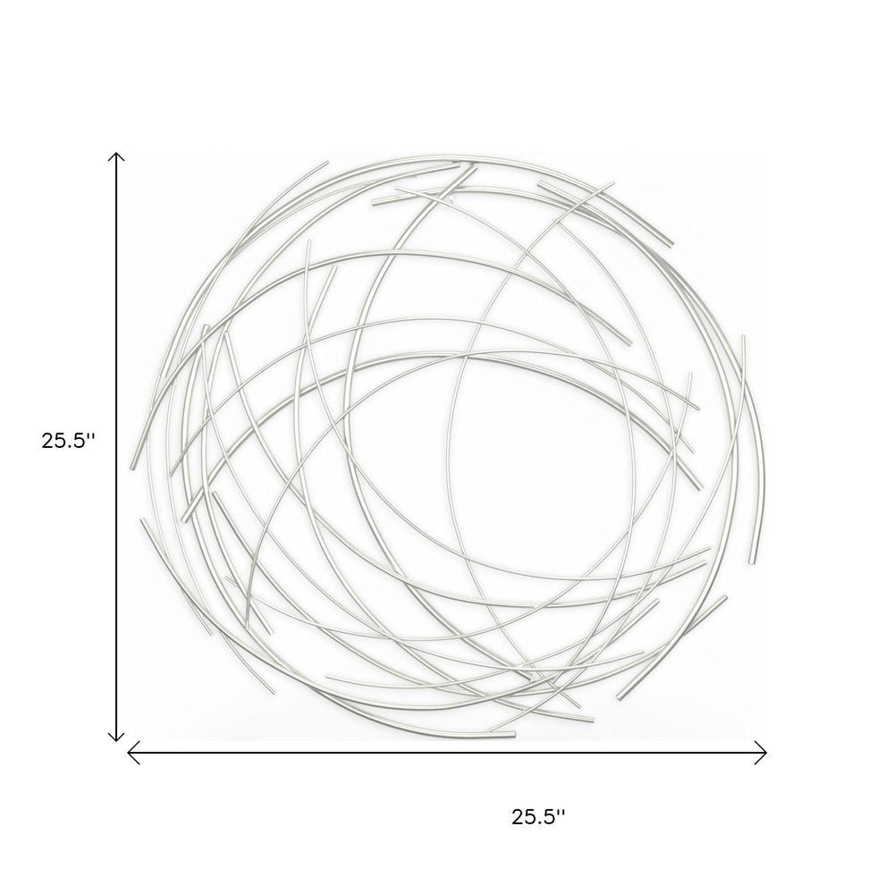 26" X 26" Silver Metal Circle