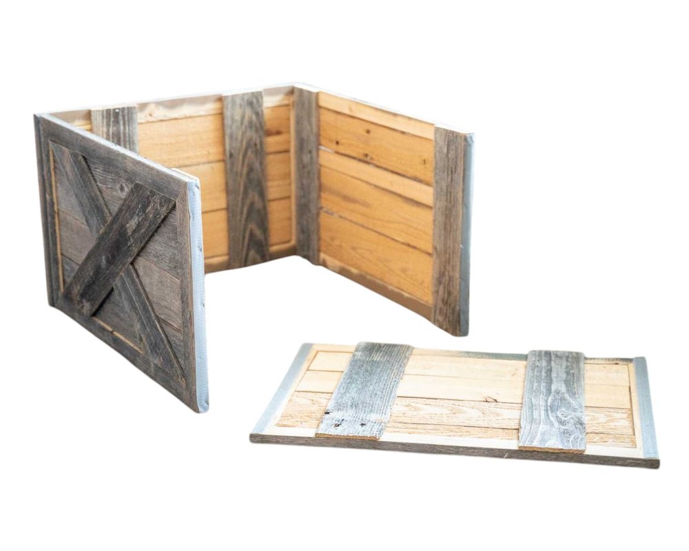 23" Gray Distressed Wood Christmas Tree Collar