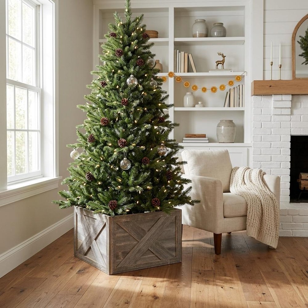 23" Thick Weathered Gray Christmas Tree Collar
