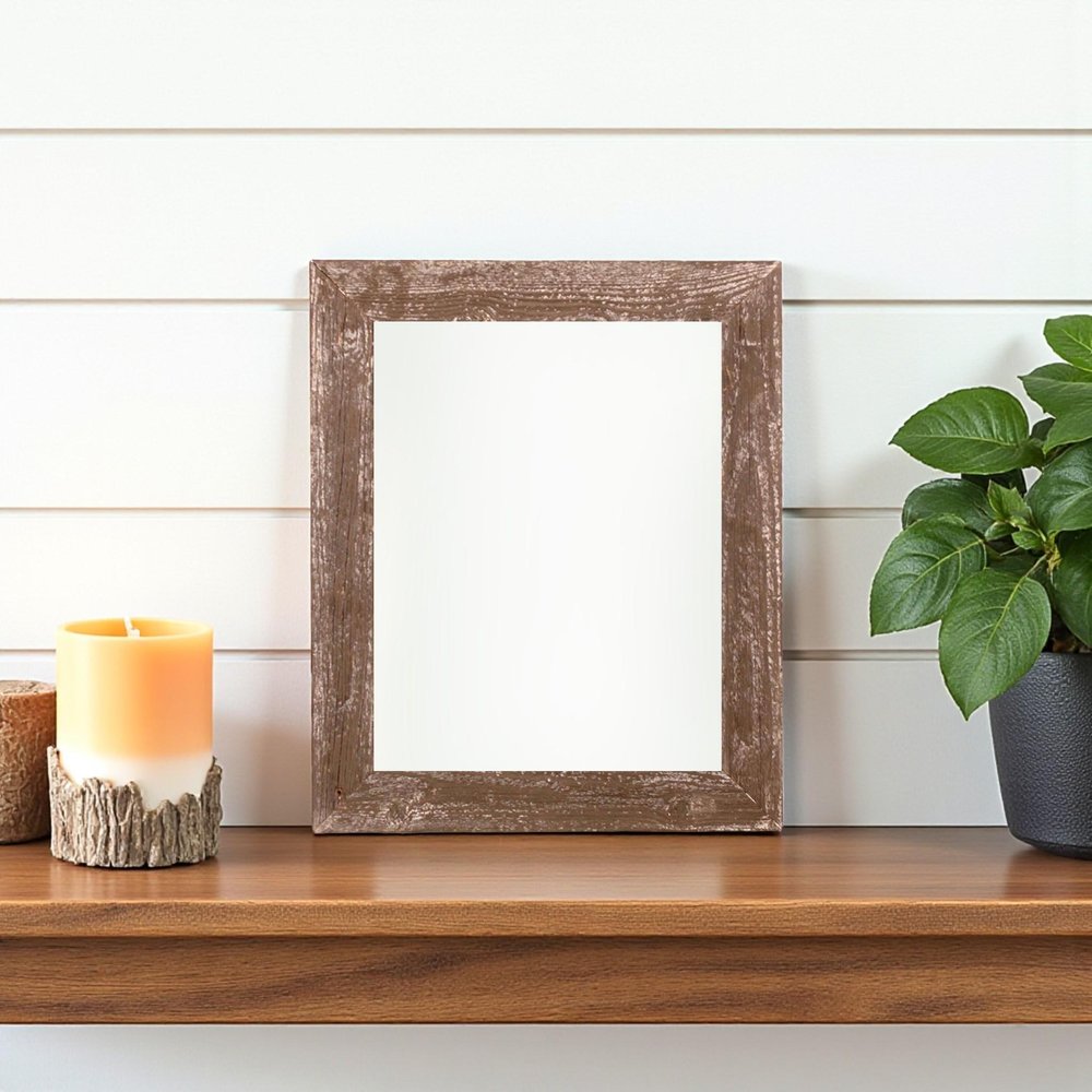 10" x 10" Brown Wood Tabletop Picture Frame