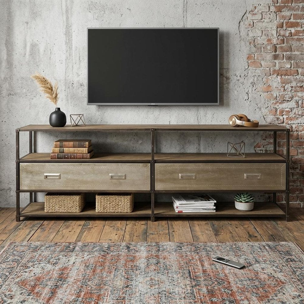 15" Brown Solid Wood Console Table