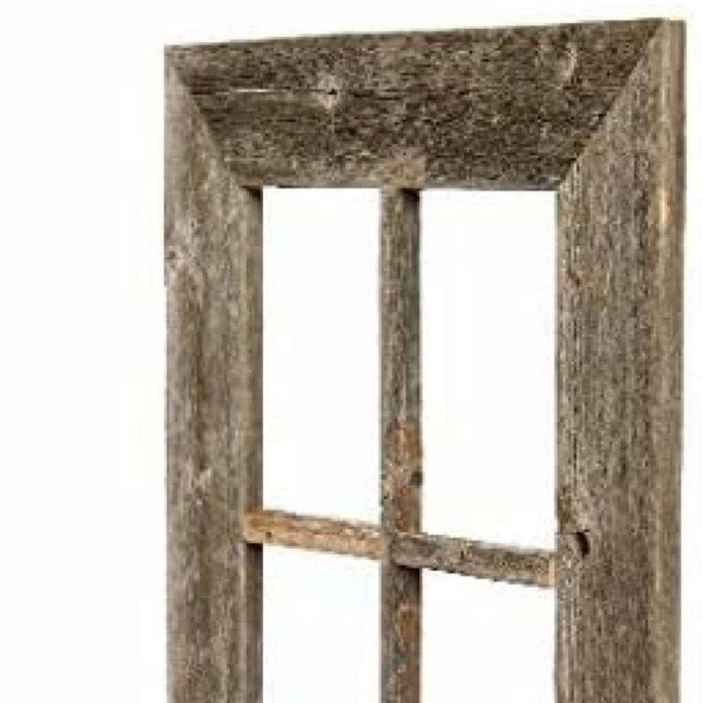 25" X 22" Gray Weathered Wood Window Frame With Planter