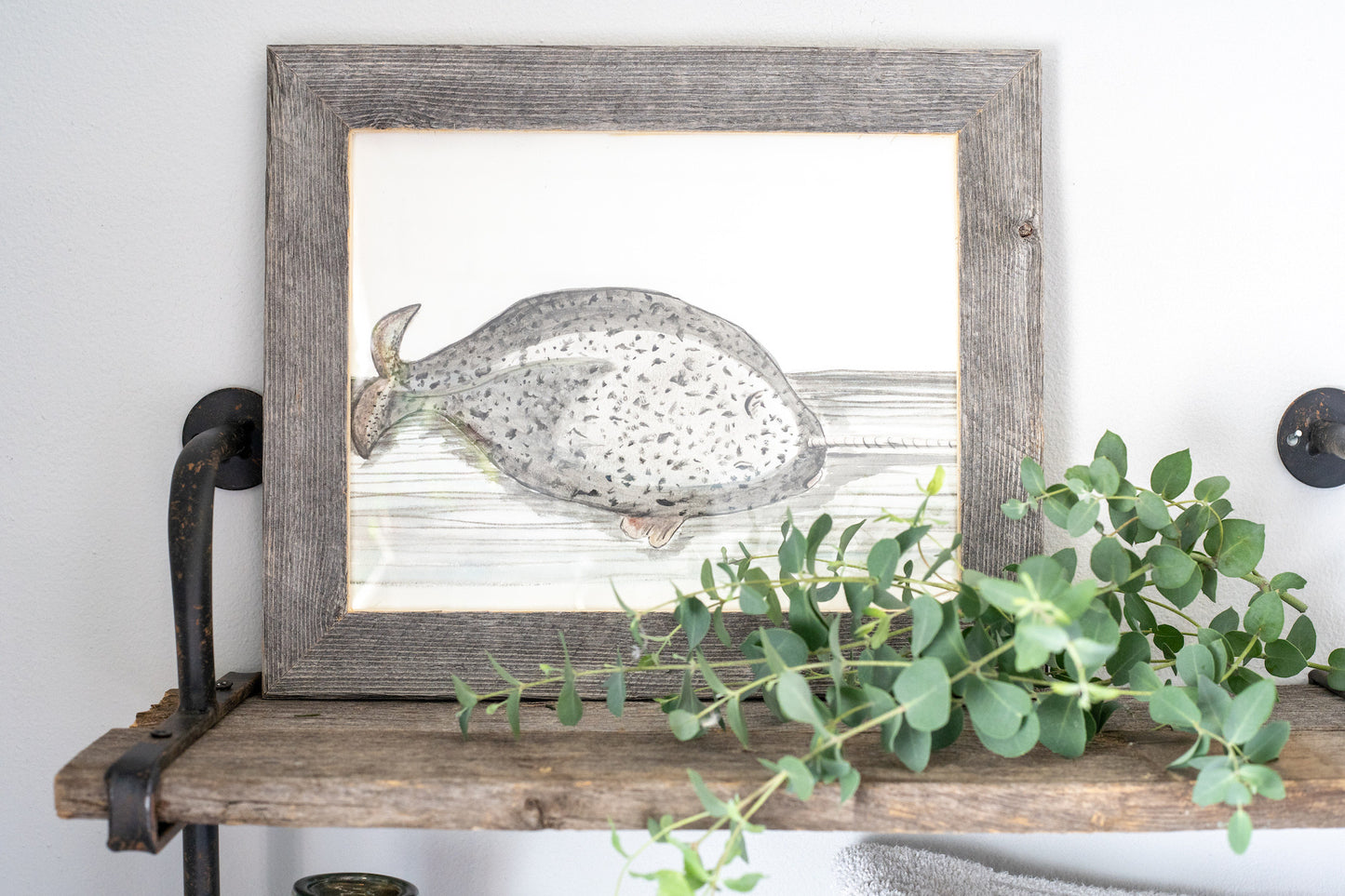 14" x 18" Gray Solid Wood Hanging Picture Frame