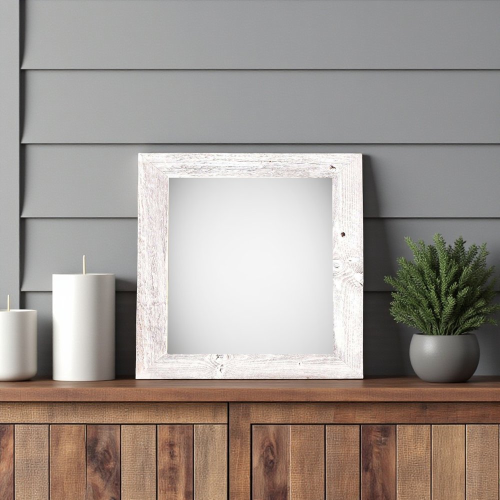 12" x 12" White Solid Wood Tabletop Picture Frame