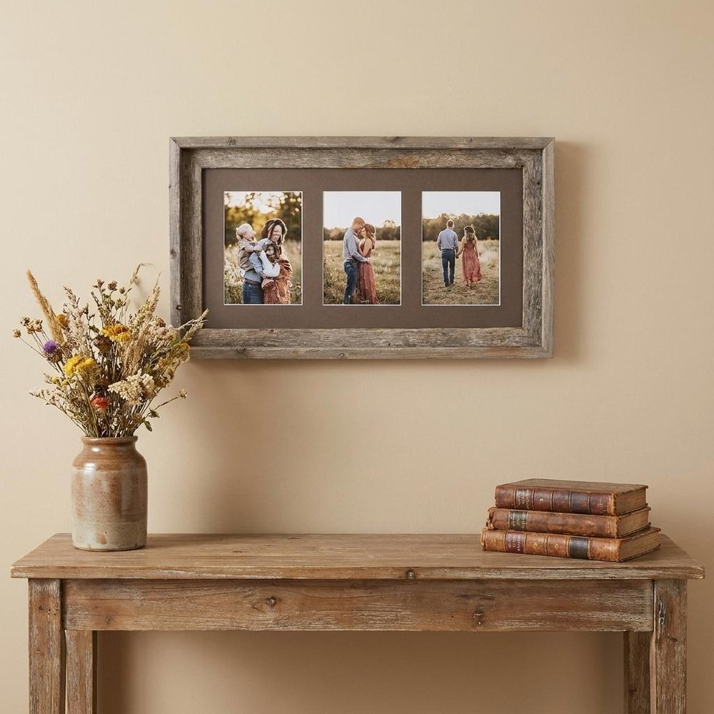 5" x 7" Gray Wood Hanging Picture Frame with Mat