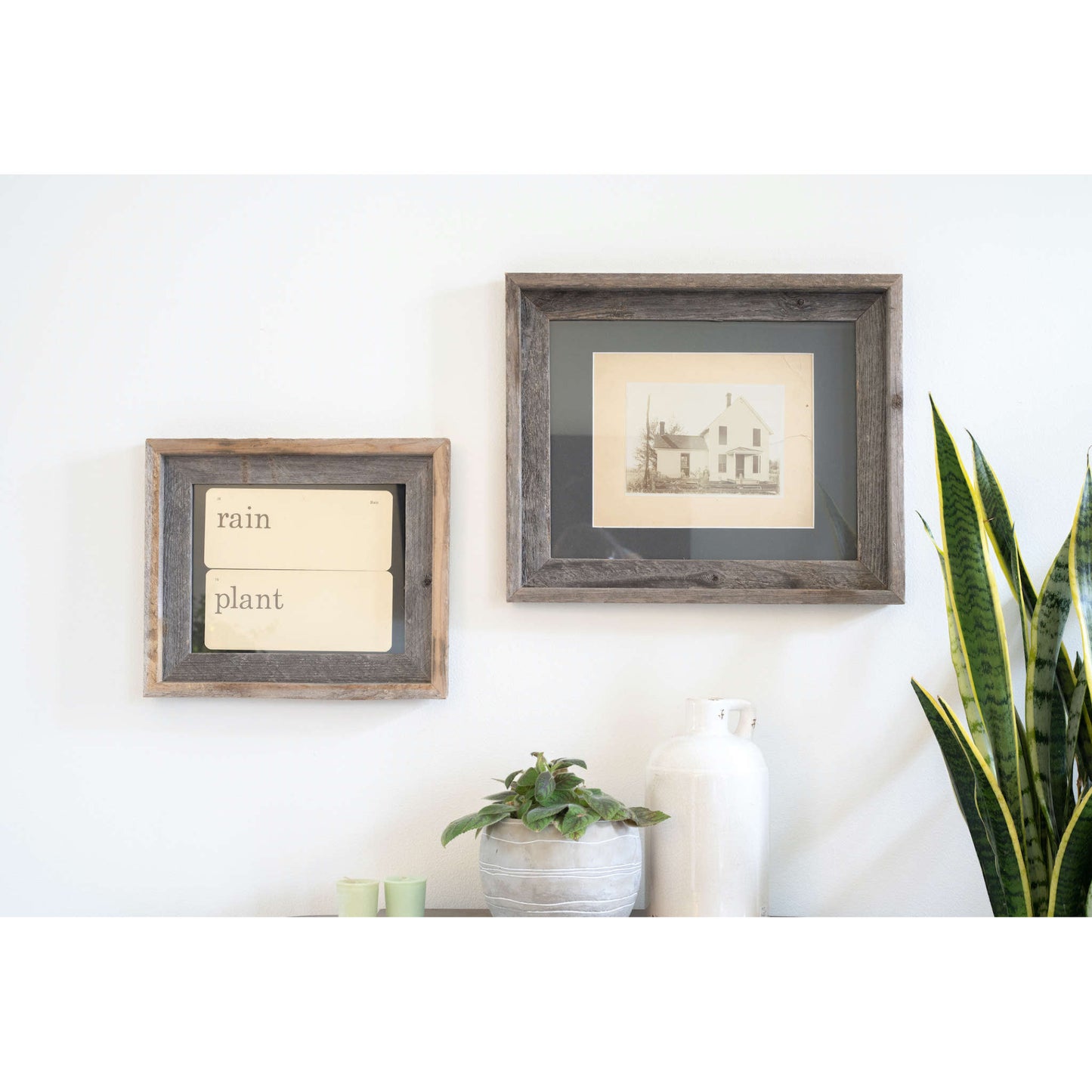 11" x 14" Gray Solid Wood Hanging Picture Frame