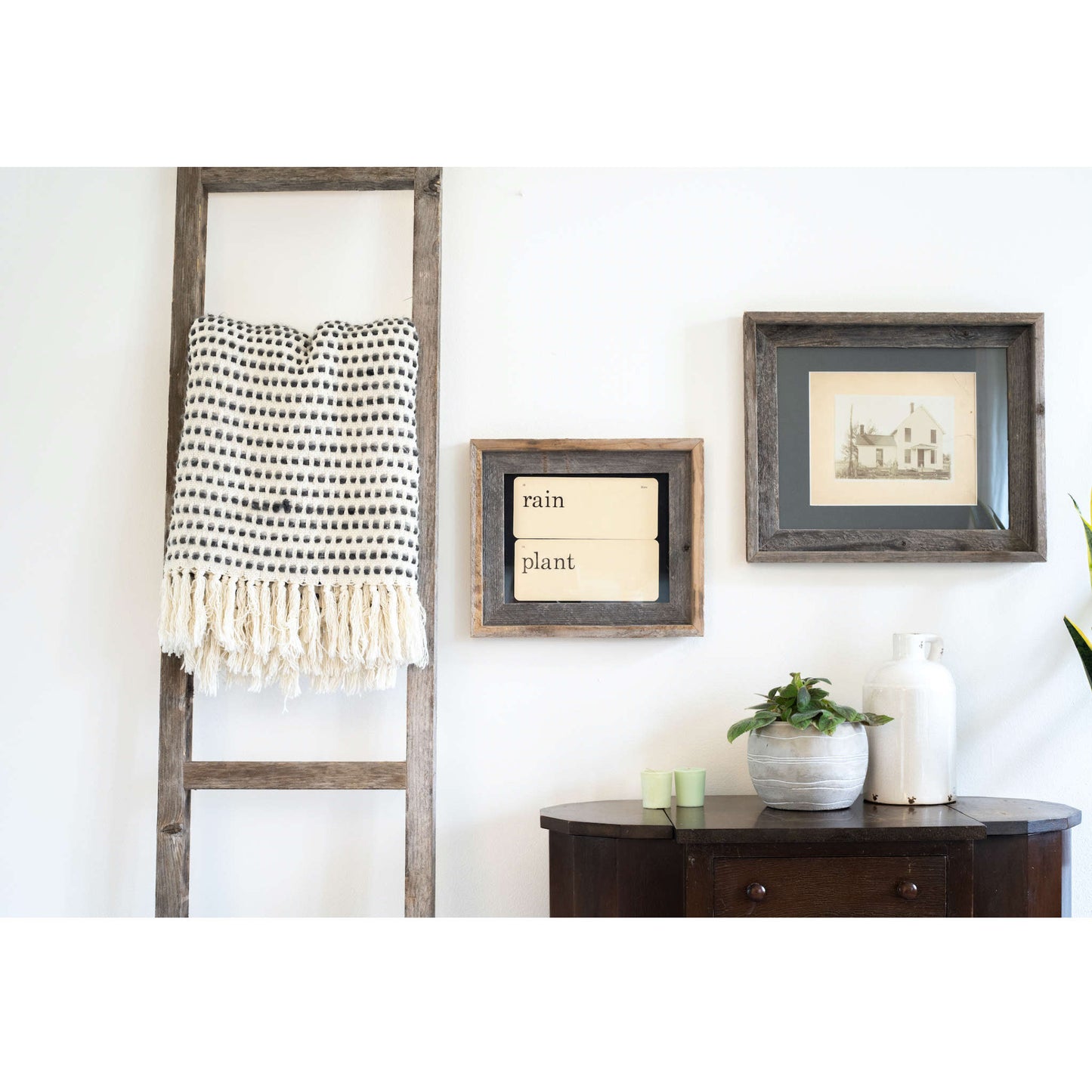 11" x 14" Gray Solid Wood Hanging Picture Frame