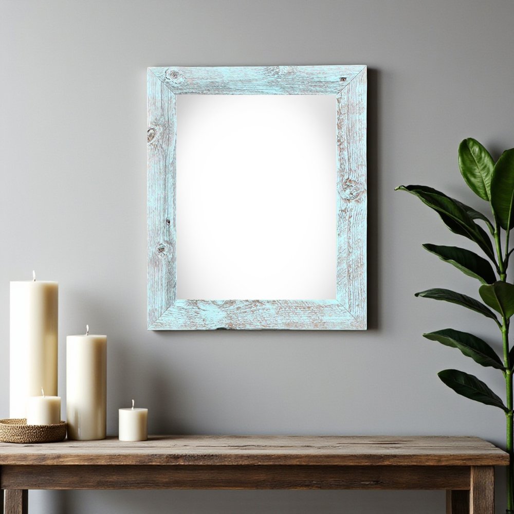 11" x 14" Blue Solid Wood Hanging Picture Frame